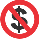 no cash symbol